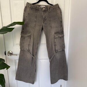 ZARA Gray Wide-Leg Cargo Jeans – Size 36 EU / 4 US